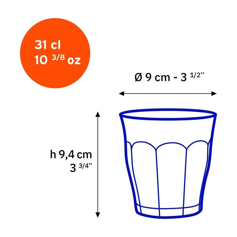 ICM Duralex Open Stock Picardie Tumbler 310ml - Amber