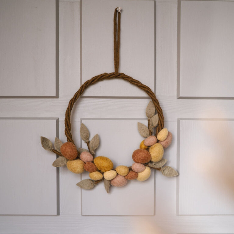 EGS EGS Fair Trade Easter Wreath Yellow Eggs 25cm