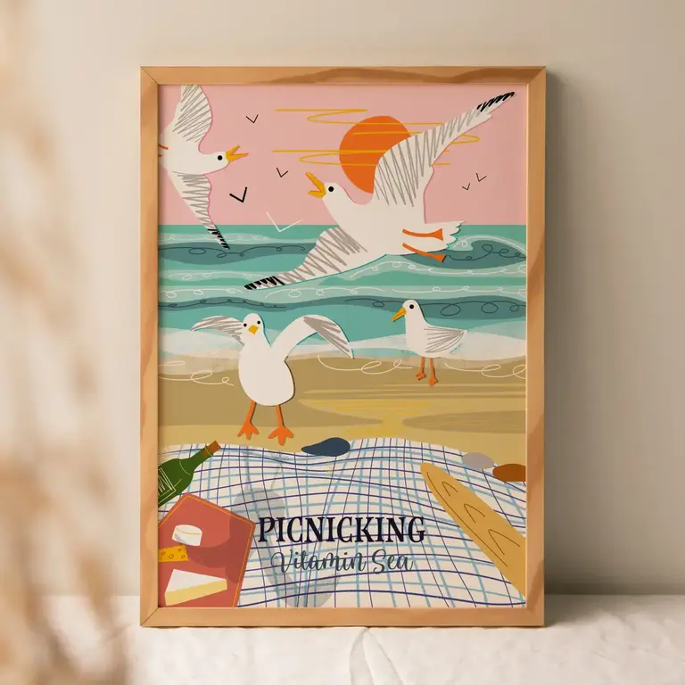 Onneke Onneke Picknicking A4 Print (Unframed)