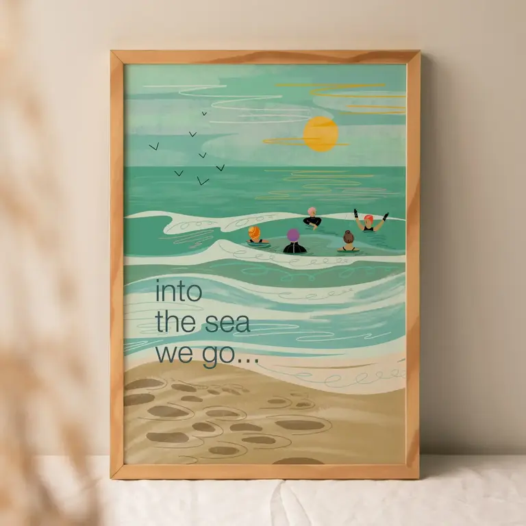Onneke Onneke Into The Sea We Go A4 Print (Unframed)