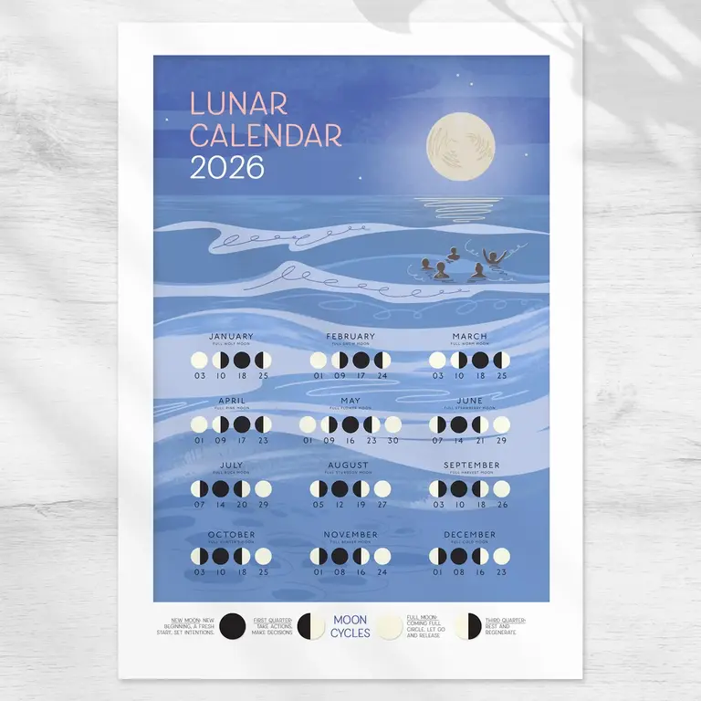 Onneke Onneke Lunar Calendar Print 2026