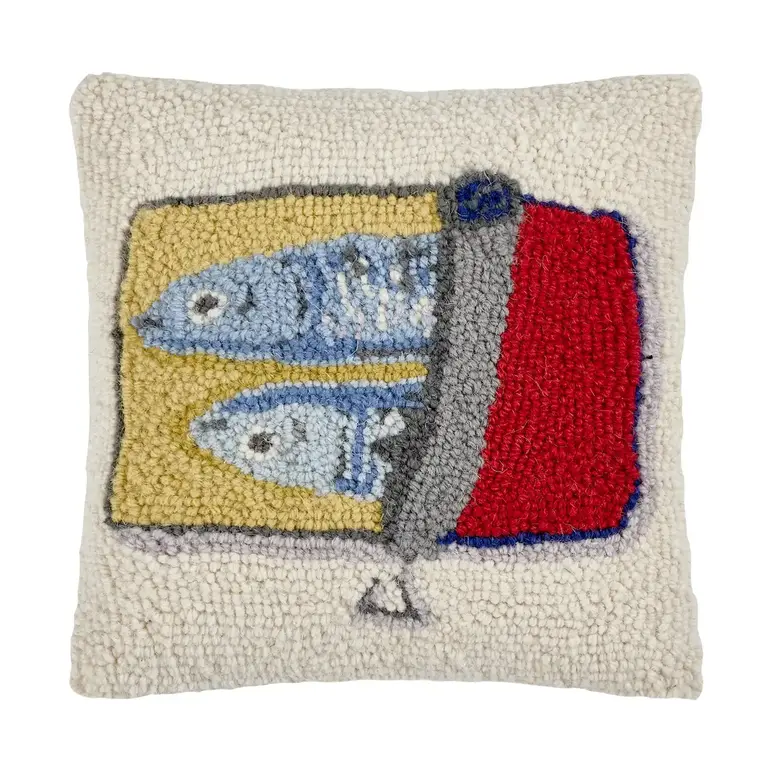 PK Handcraft Tufted Wool Tinned Sardine Pillow 10" (w. Insert)