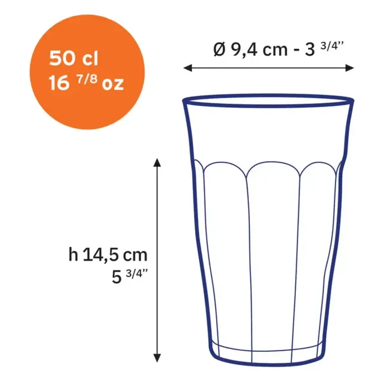 ICM Duralex Picardie Tumbler S/6 500ml - Clear