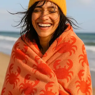 Anorak Organic Cotton Towel Crabs