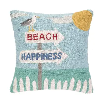 PK Handcraft Tufted Wool Seagull Signpost Pillow 16" (w Insert)