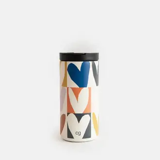 Caroline Gardner Caroline Gardner Insulated Travel Mug Checkmate Hearts 14oz