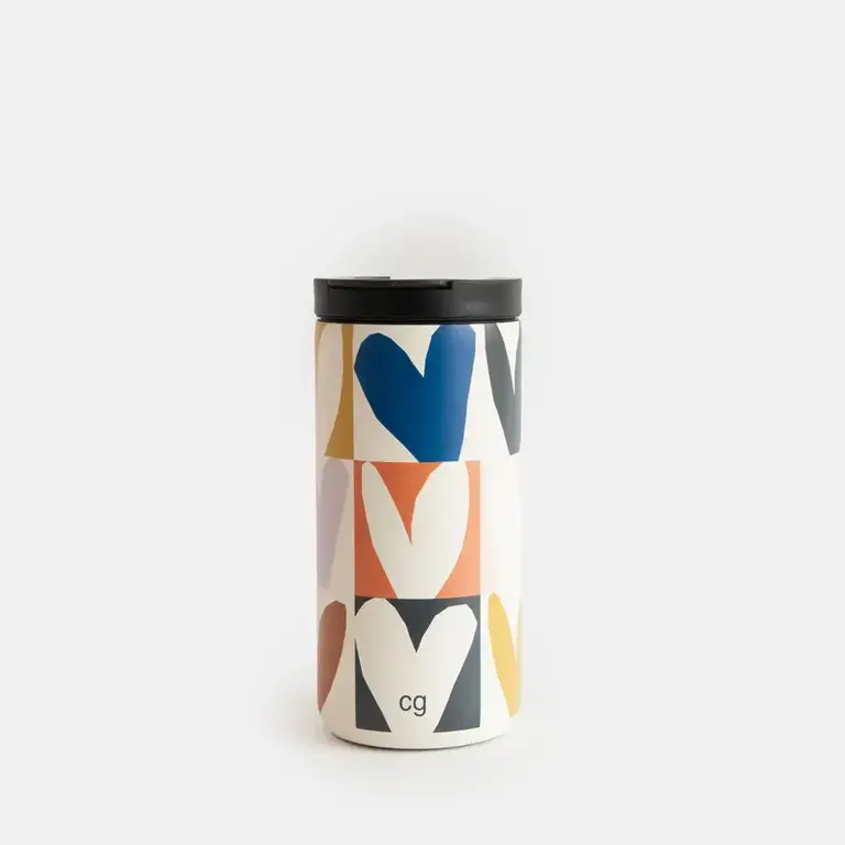 Caroline Gardner Caroline Gardner Insulated Travel Mug Checkmate Hearts 14oz
