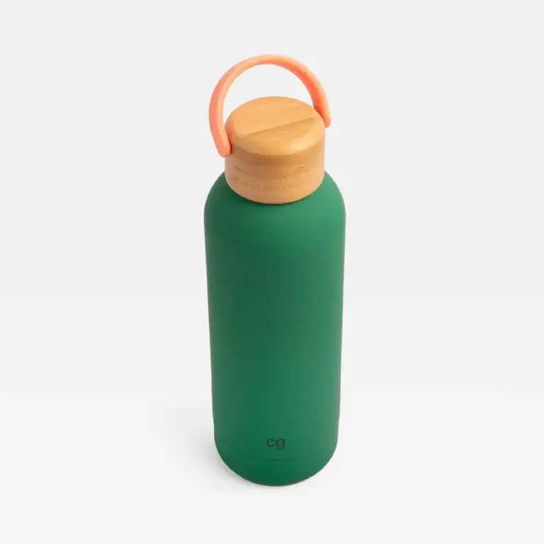 Caroline Gardner Caroline Gardner Insulated Thermal Bottle 17oz - Green w. Orange