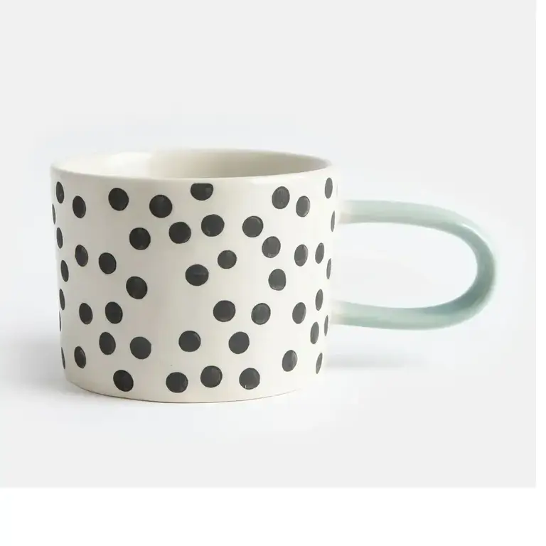 Caroline Gardner Caroline Gardner Mono Ditsy Spot Ceramic Mug 8.5oz