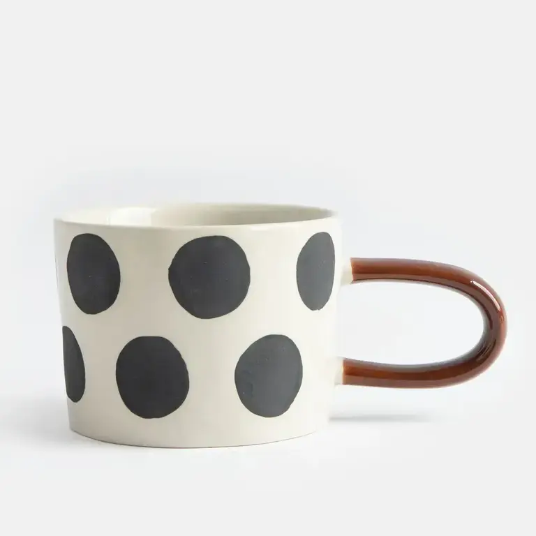 Caroline Gardner Caroline Gardner Mono Dots Ceramic Mug 8.5oz