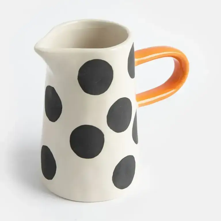 Caroline Gardner Caroline Gardner Mono Spots Stoneware Jug 10 oz