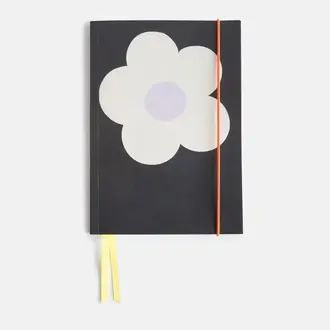 Caroline Gardner Caroline Gardner Charcoal Big Flower Ruled A5 Notebook