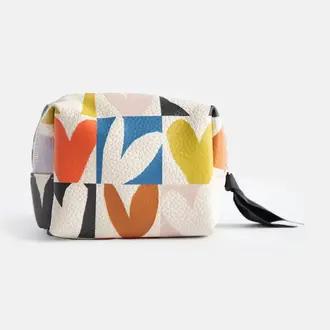 Caroline Gardner Caroline Gardner Hearts Mini Cube Cosmetic Bag