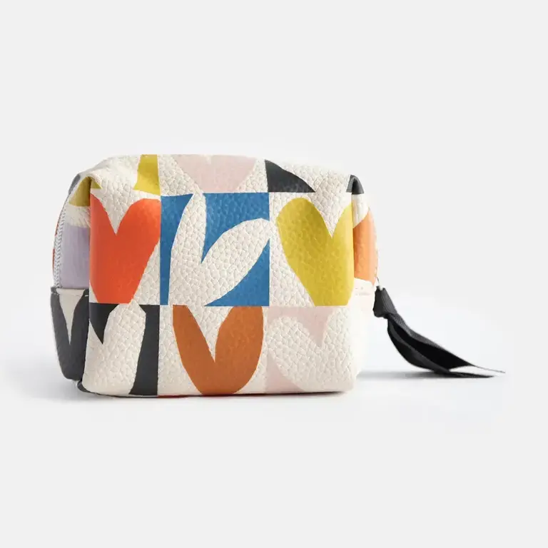 Caroline Gardner Caroline Gardner Hearts Mini Cube Cosmetic Bag