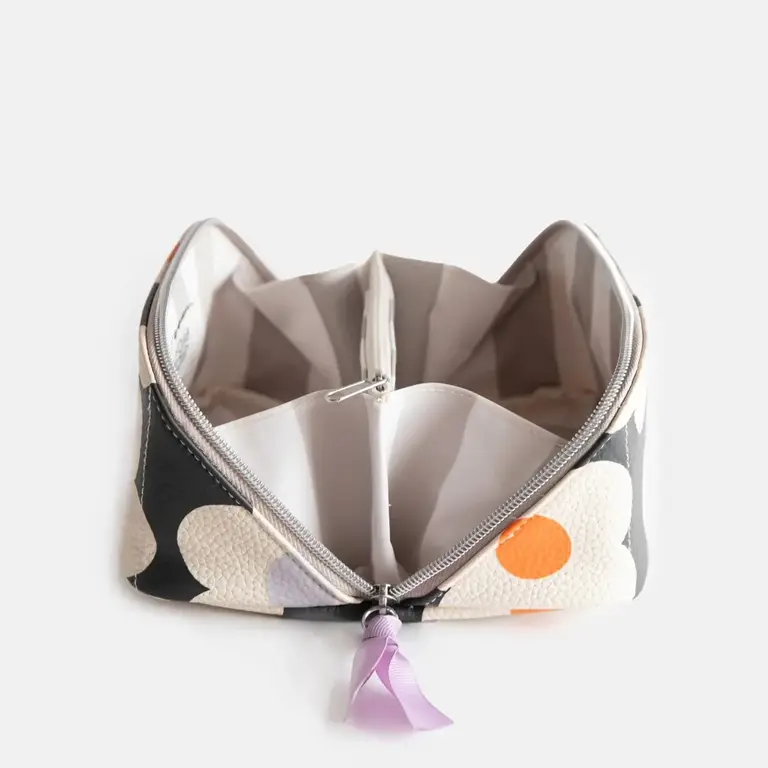 Caroline Gardner Caroline Gardner Multiflower Diagonal Cosmetic Bag