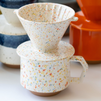 Gifu Japan Pour Over / Dripper Ceramic Orange Splash