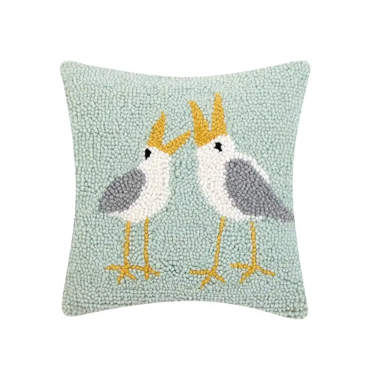 PK Handcraft Tufted Wool Seagulls Pillow 10" (w. Insert)