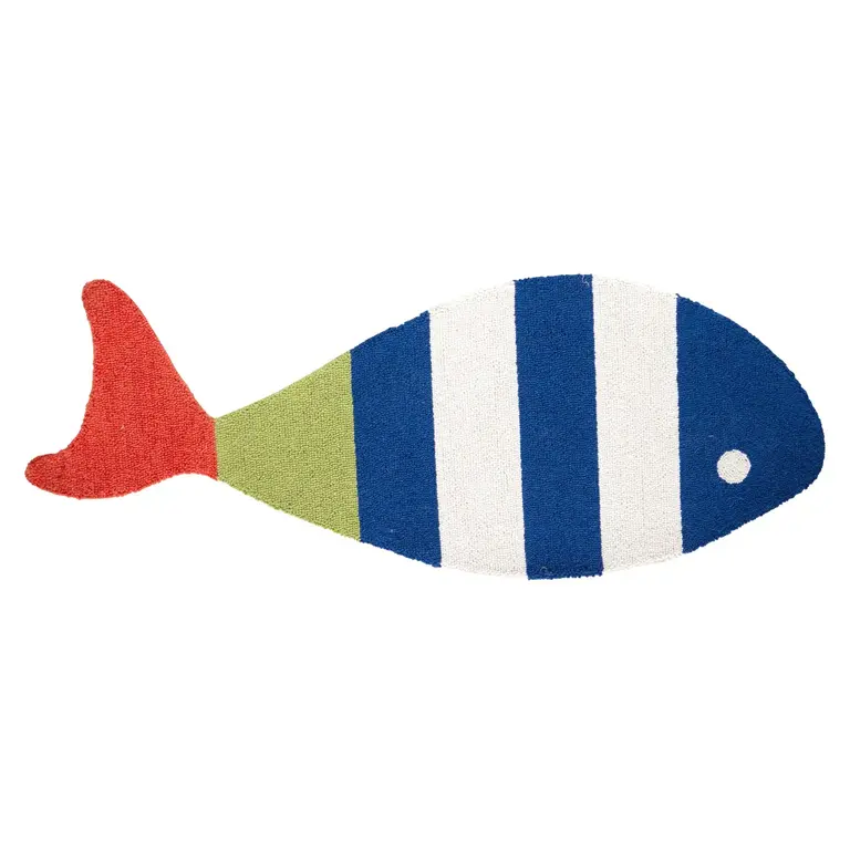 PK Handcraft Tufted Wool Shaped Picket Fish Rug 20x50"