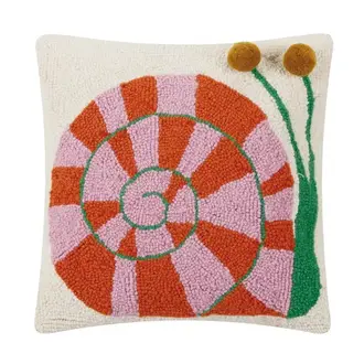 PK Handcraft Tufted Wool Snails Pace Pillow 16" (w. Insert)