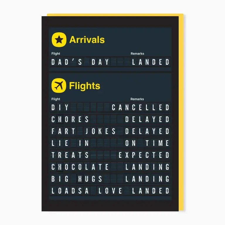 Stoats & Weasels Stoats & Weasels Arrivals Board - Father's Day Card