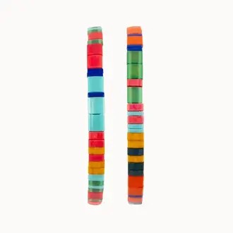 Altiplano Alto Beaded Tila Stretch Bracelet Beaded Pair (2) Multi Blue
