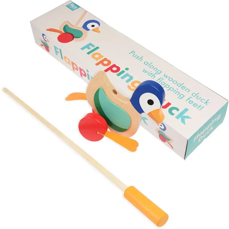 Rex London Rex London Wooden Push Along Flapping Duck