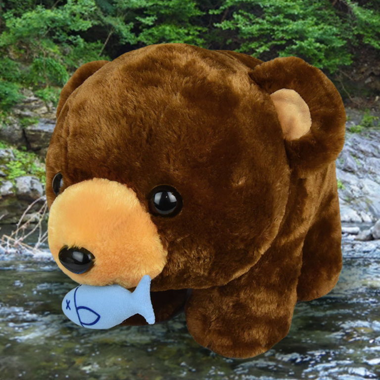 Amuse Amuse Japan Maru-kuma Bear w. Fish (L) 34cm
