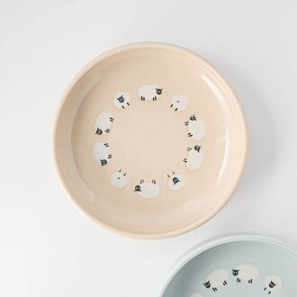 Ya-Ma Ya-Ma Japan Lullaby Series Main Plate Beige Sheep 21 cm