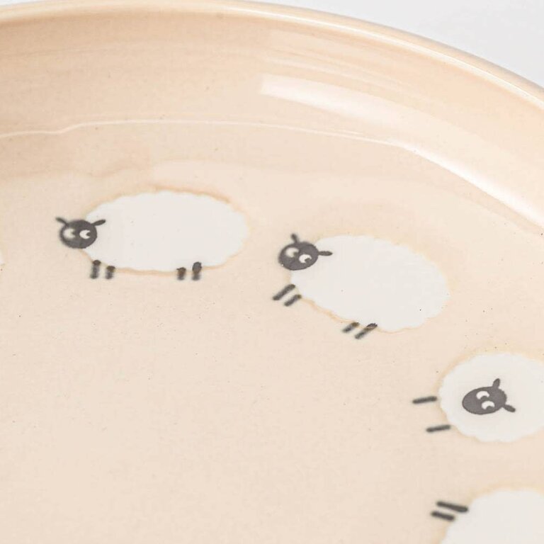 Ya-Ma Ya-Ma Japan Lullaby Series Main Plate Beige Sheep 21 cm