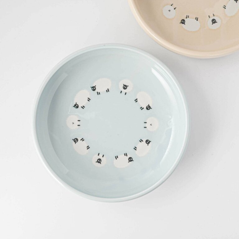 Ya-Ma Ya-Ma Japan Lullaby Series Main Plate Blue Sheep 21 cm