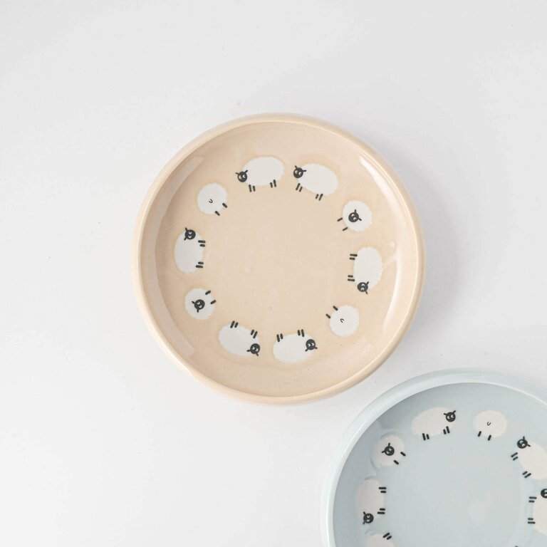 Ya-Ma Ya-Ma Japan Lullaby Series Sheep Plate Beige 17cm