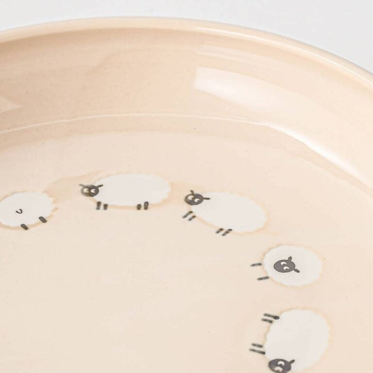 Ya-Ma Ya-Ma Japan Lullaby Series Sheep Plate Beige 17cm