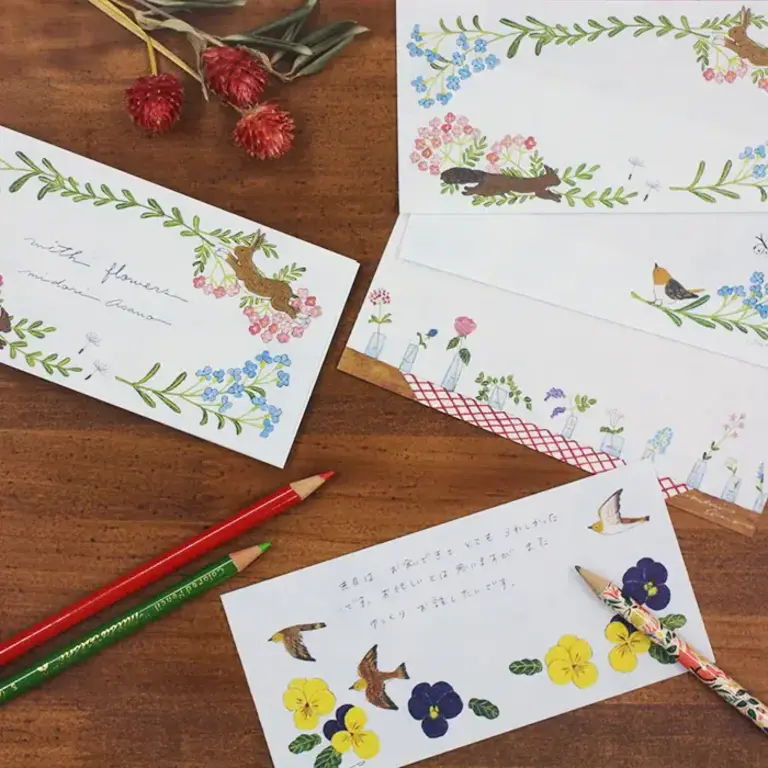 Neo Neo Japan Midori Asano Notepad With Flowers