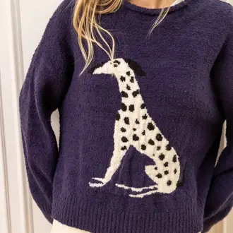 Raison Raison Cotton Blend Fuzzy Dalmatian Sweater