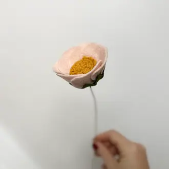 Fleurish Fleurish Felt Teacup Rose Pale Blush (Single)