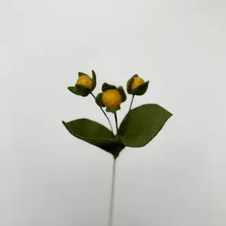 Fleurish Fleurish Hypericum Felt Berries Mustard (Single)