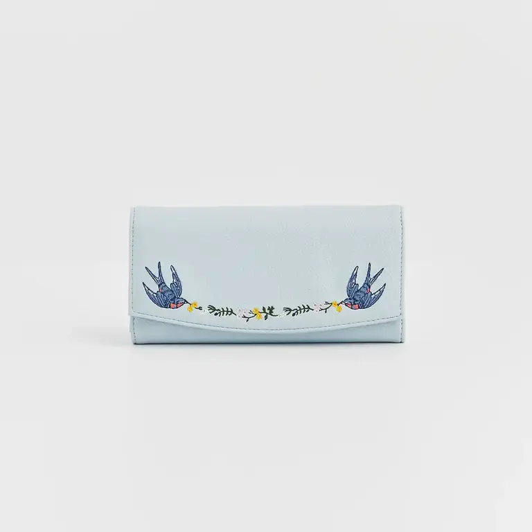 Fable England Fable Swallow Embroidered Wallet