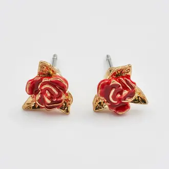 Fable England Fable English Rose 22ct Gold Plated Studs