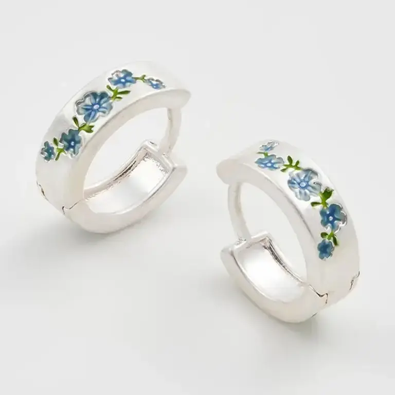 Fable England Fable Forget Me Not Mini Silver Hoops