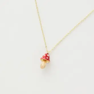 Fable England Fable Enamel Mushroom Necklace