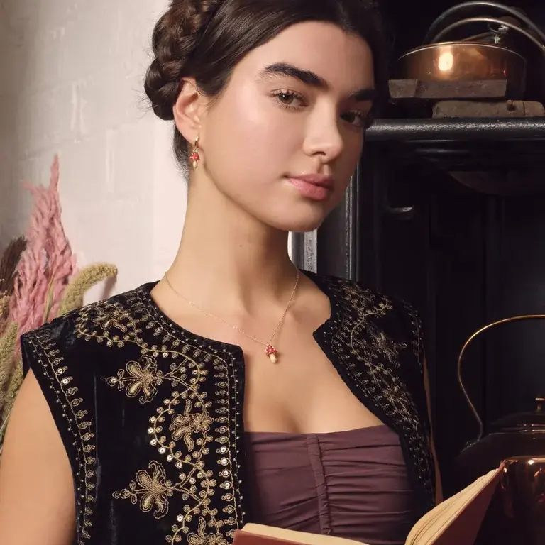 Fable England Fable Enamel Mushroom Necklace