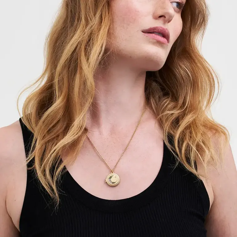Fable England Fable Nightshade Moon Locket Necklace