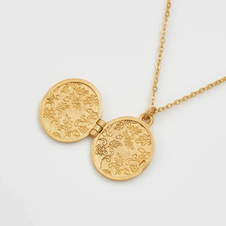 Fable England Fable Running Bunny Handpainted Locket Necklace