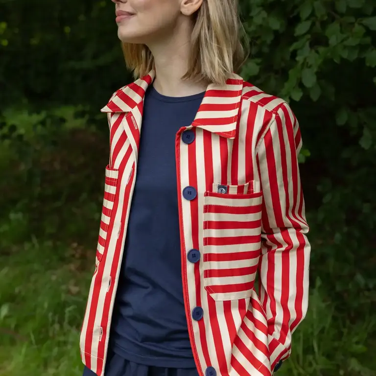 Danefae Danefae Cotton Stretch Jacket Red Stripe