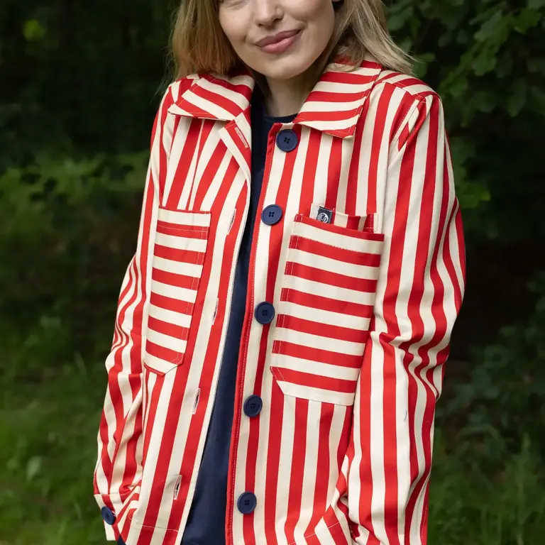 Danefae Danefae Cotton Stretch Jacket Red Stripe