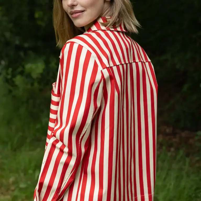 Danefae Danefae Cotton Stretch Jacket Red Stripe