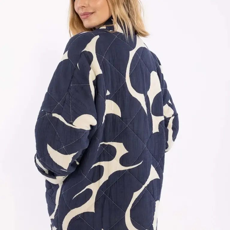 Danefae Danefae Quilted Cotton Jacket Navy/Chalk