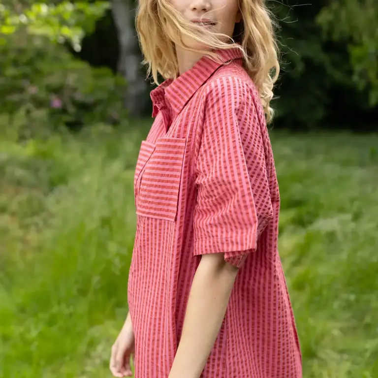 Danefae Danefae Cotton Seersucker Dress Chili / Cherry