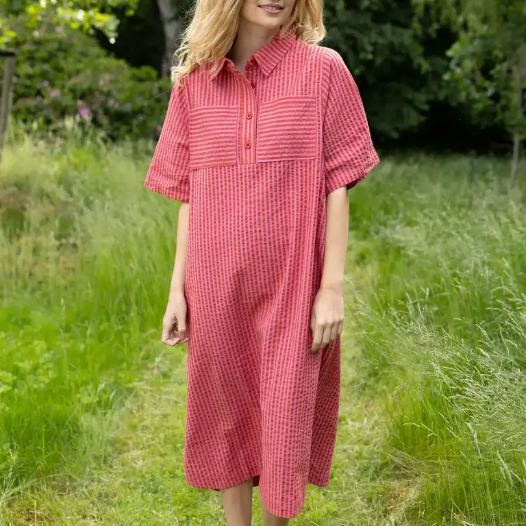 Danefae Danefae Cotton Seersucker Dress Chili / Cherry