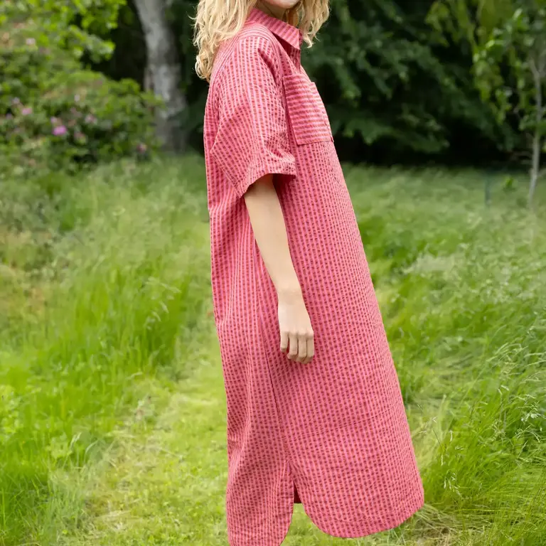 Danefae Danefae Cotton Seersucker Dress Chili / Cherry